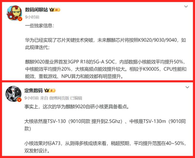 麒麟9020性能大揭秘：5G-A网络与自研小核迭代规律也已清晰！(图1)